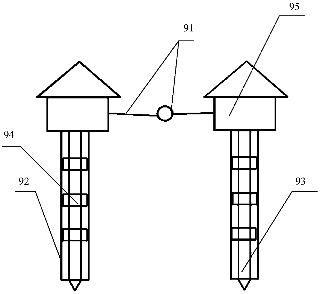 Detection method and detection method for grouting filling treatment effect of coal mine goaf