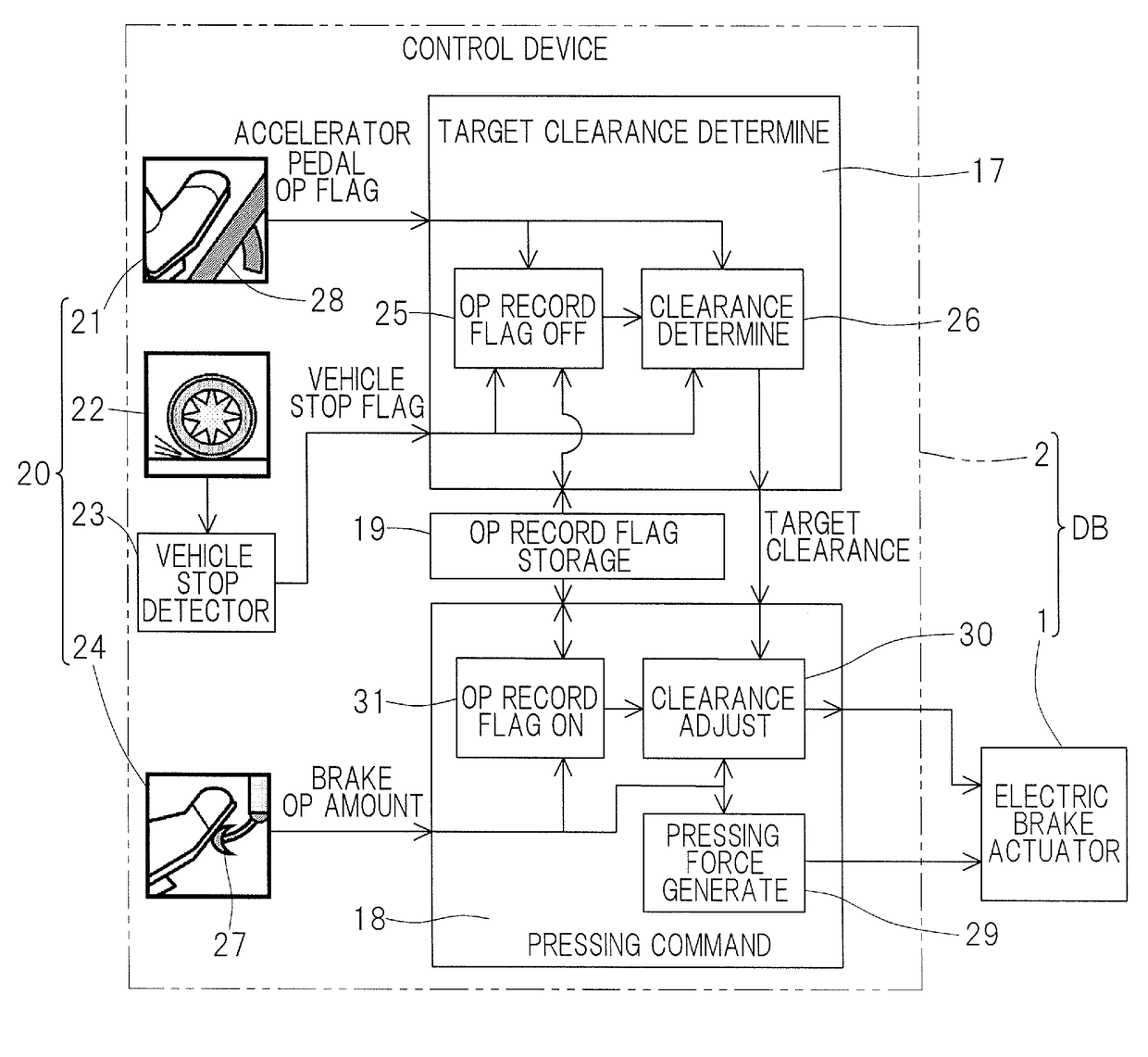 Electric brake device