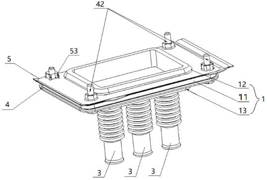 Automobile high-voltage wiring harness wire-passing protection structure