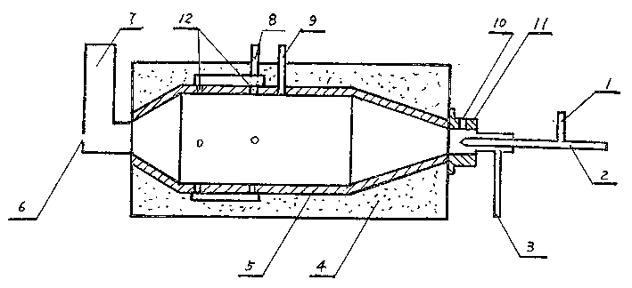 Method for treating uns-dimethylhydrazine waste gas in combustion of gas fuel and its equipment