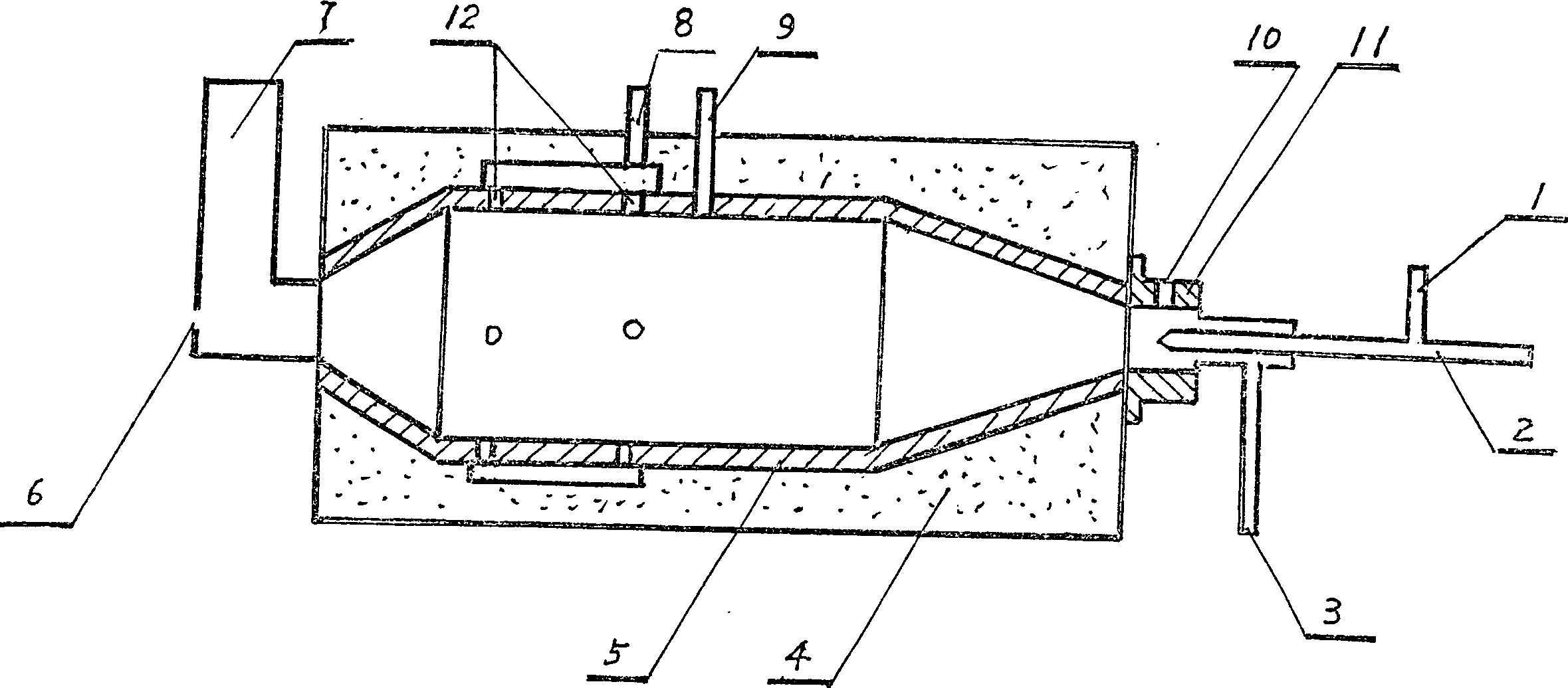 Method for treating uns-dimethylhydrazine waste gas in combustion of gas fuel and its equipment