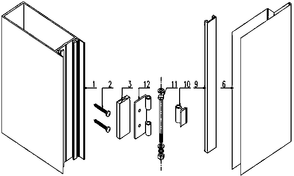 All-purpose external-corner corner piece capable of rotating freely in frame glass curtain wall