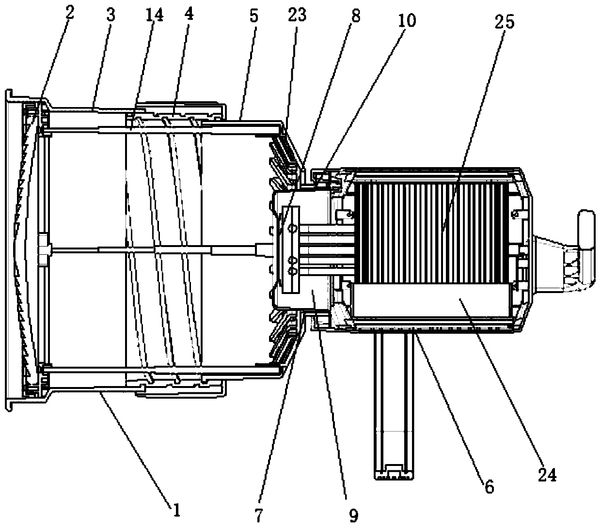 Rotating telescopic LED photography lamp lens and assembly