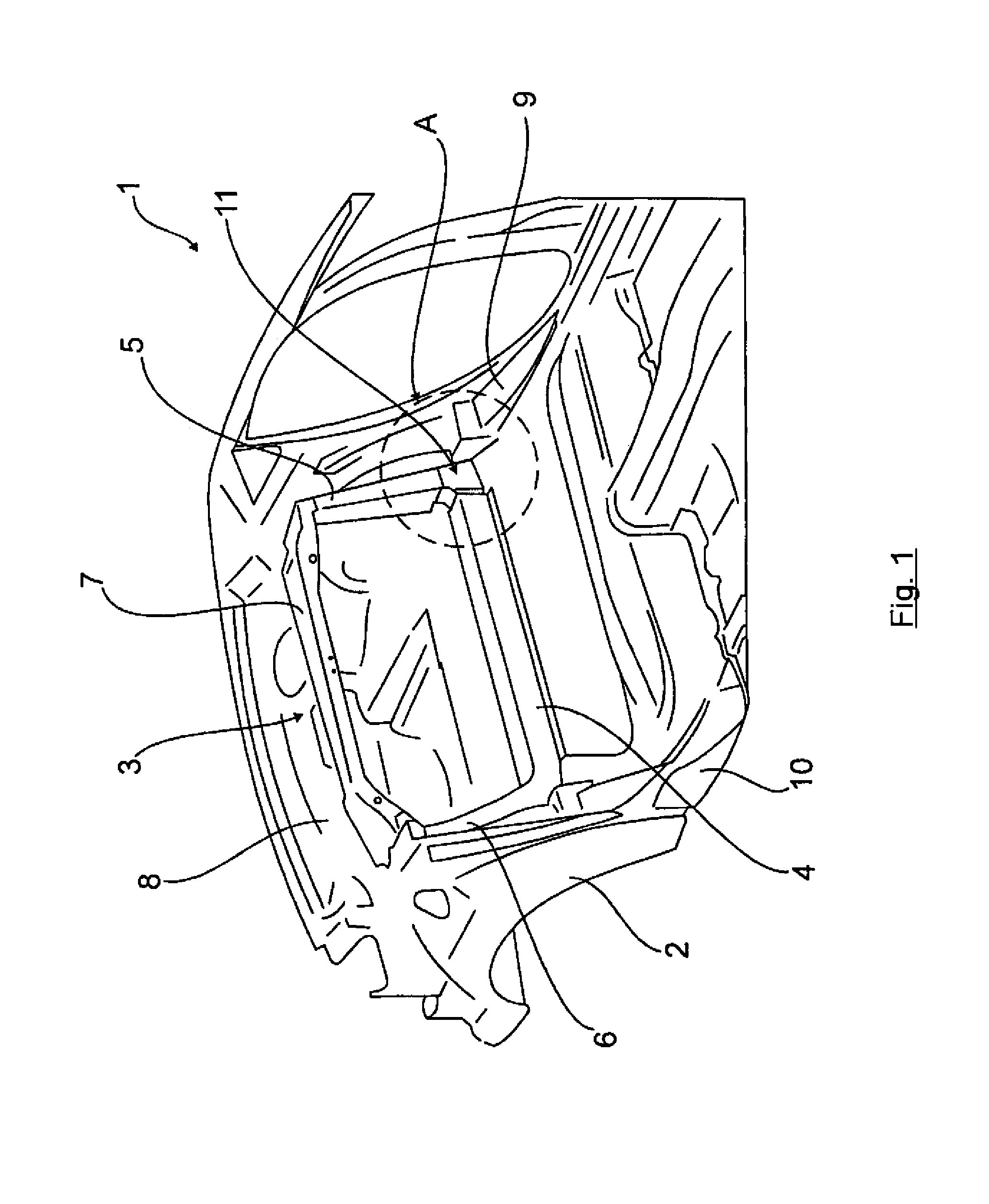 Vehicle body structure with body reinforcement behind the second row of seats