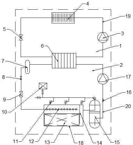 Direct freezing device for liquid carbon dioxide