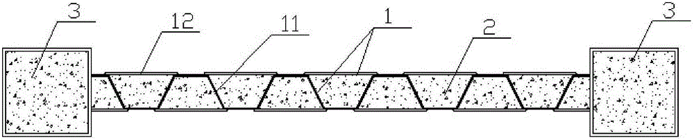 Strip-shaped grate concrete filled steel tube combined structure shear wall and preparation method thereof