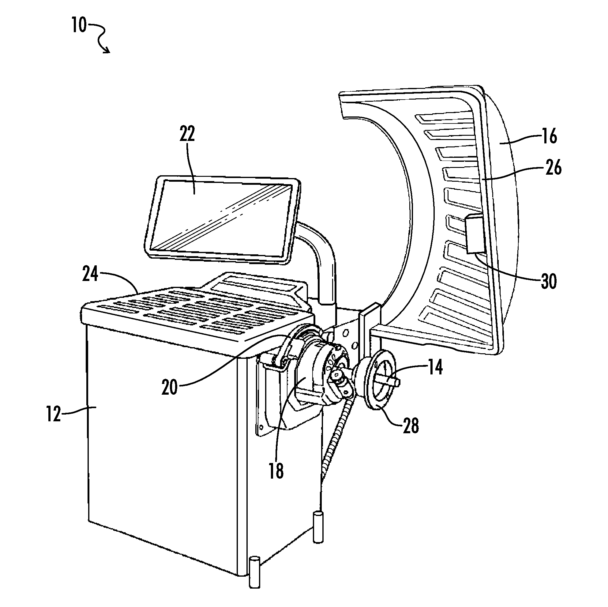 Sonar Method and Apparatus for Determining Material Interfaces in Wheel Servicing Equipment