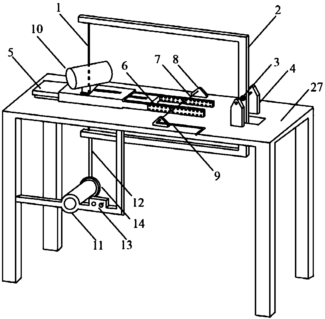 Prefabricated crack preparation device and method for standard rock test piece