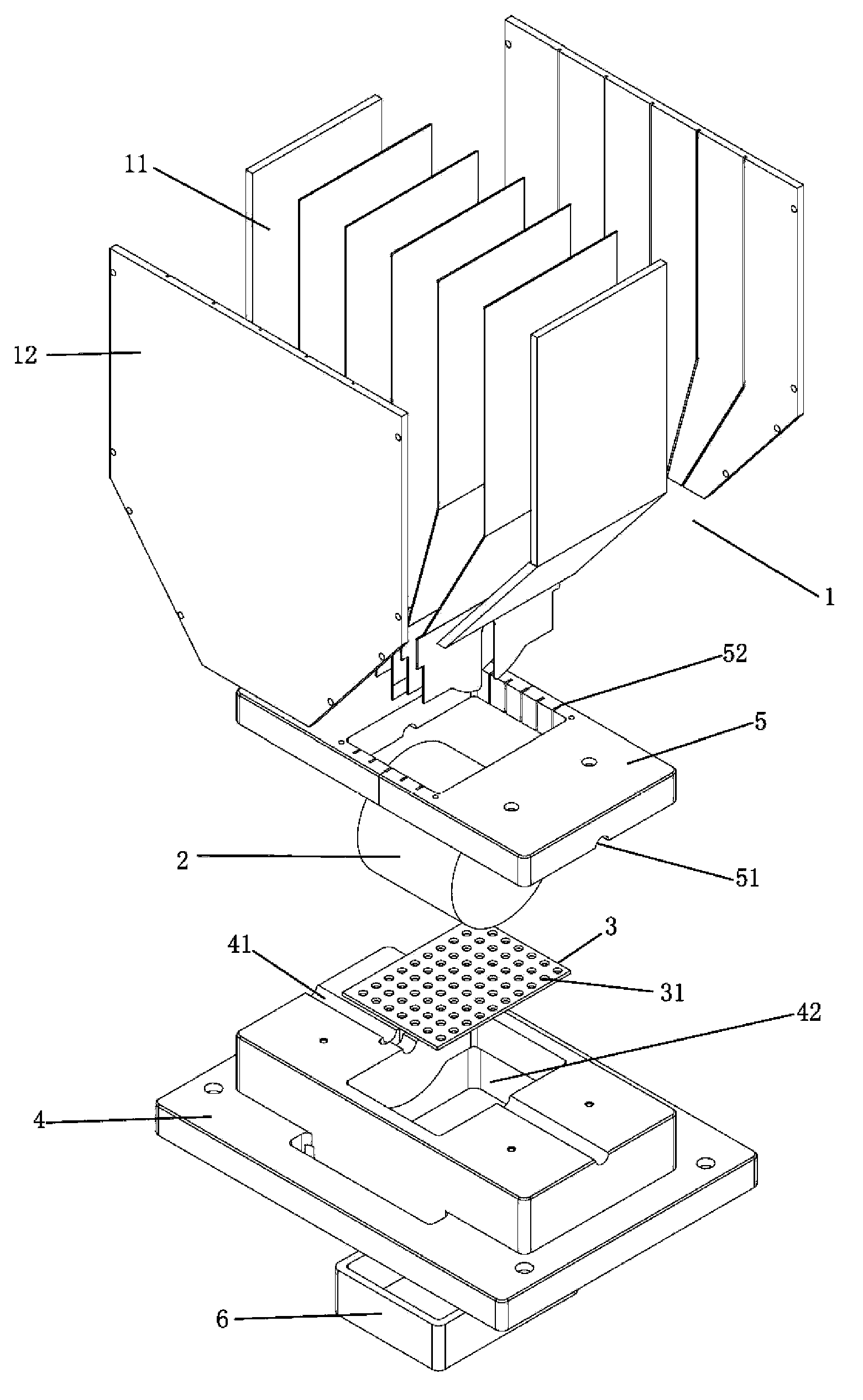 Device for making multi-level saturation fuzzy gradient cosmetic powder