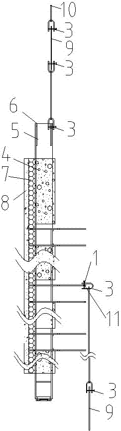 Assembled-type steel structural residence three-layer composite steel-column filled heat-insulation outer wall plate lifting method