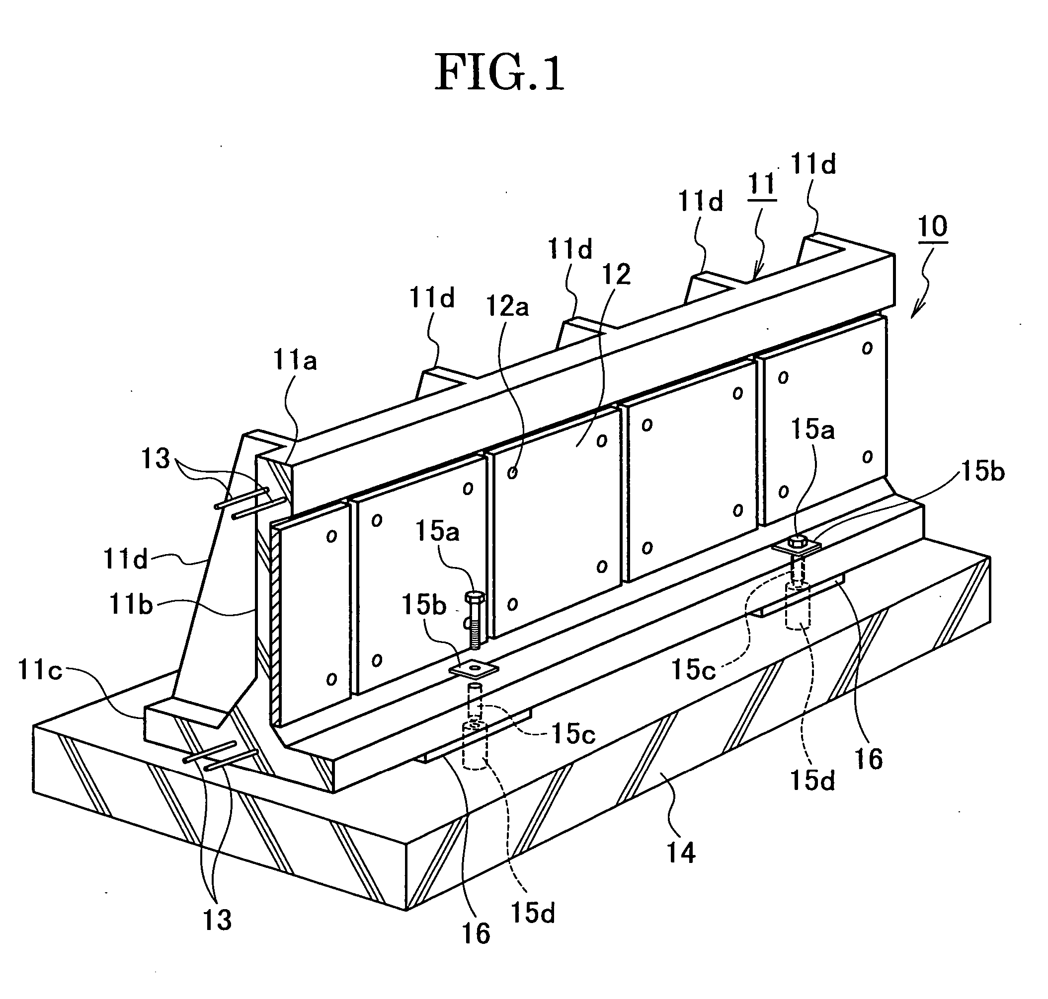 Non-magnetic concrete structure a sidewall for a guideway and a method for installing such a sidewall for the guideway