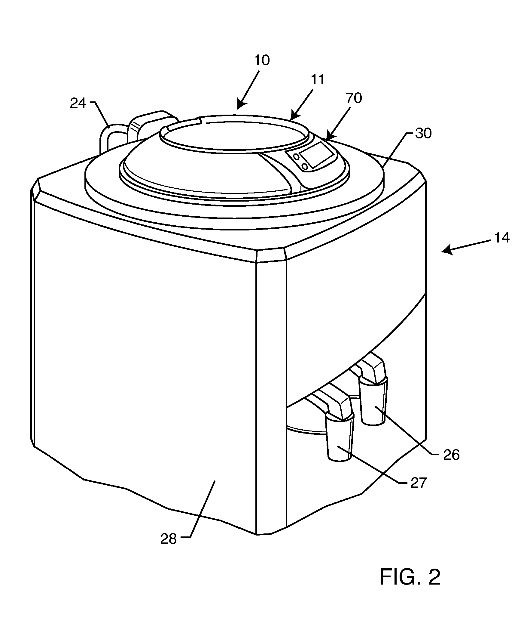 Combined feed tube adapter and sanitizer unit for a bottled water cooler