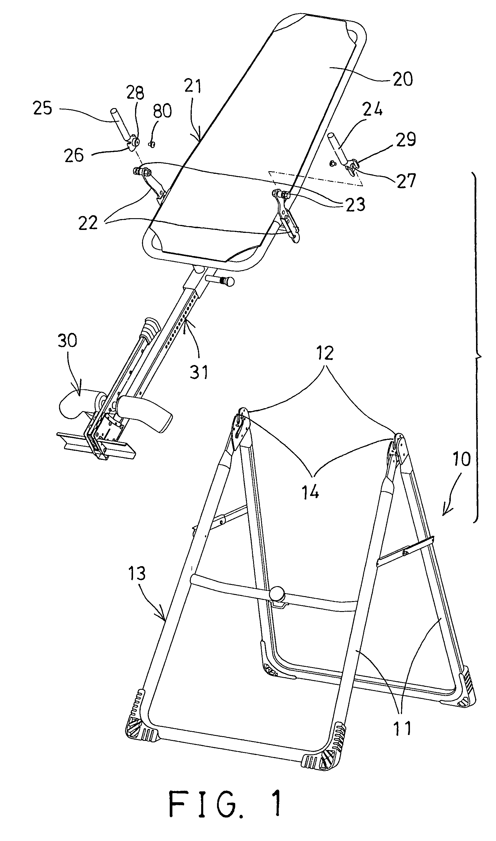 Hand grip for tilting inversion exercise table