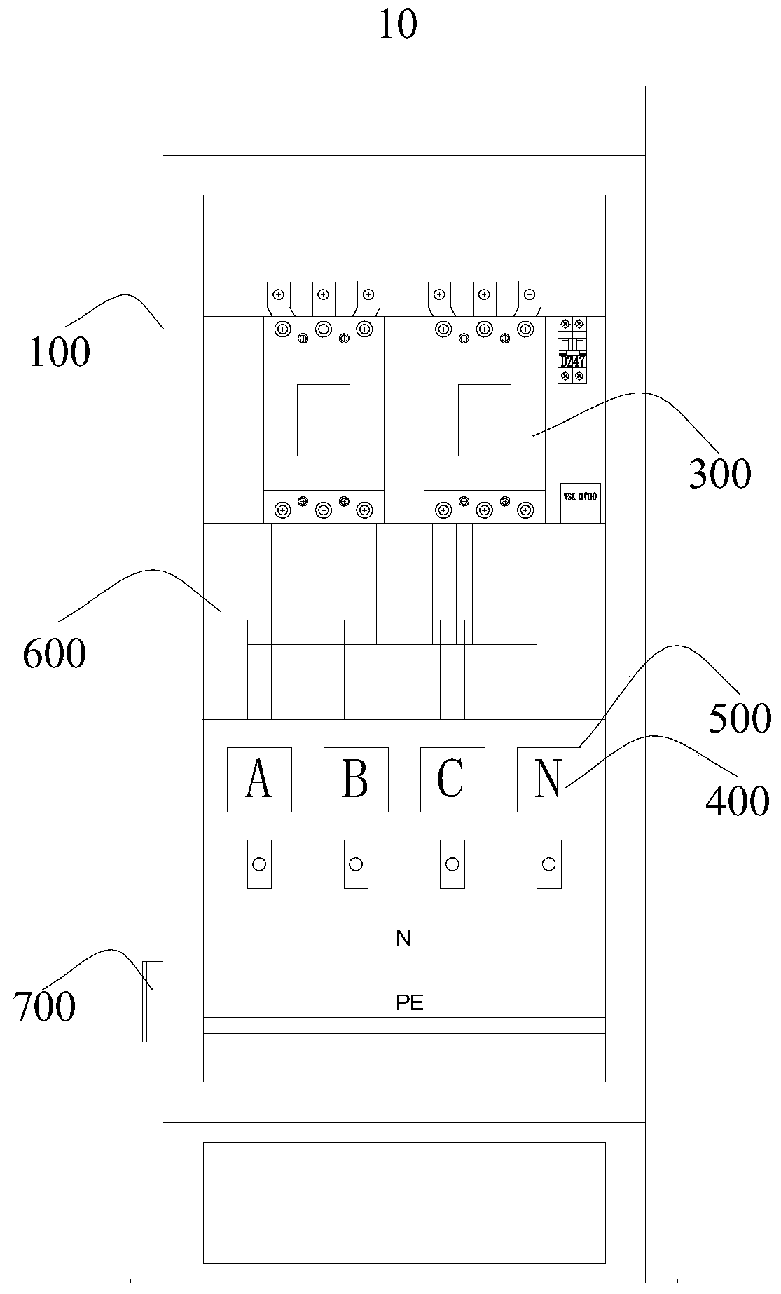 Quick connector and emergency power distribution cabinet