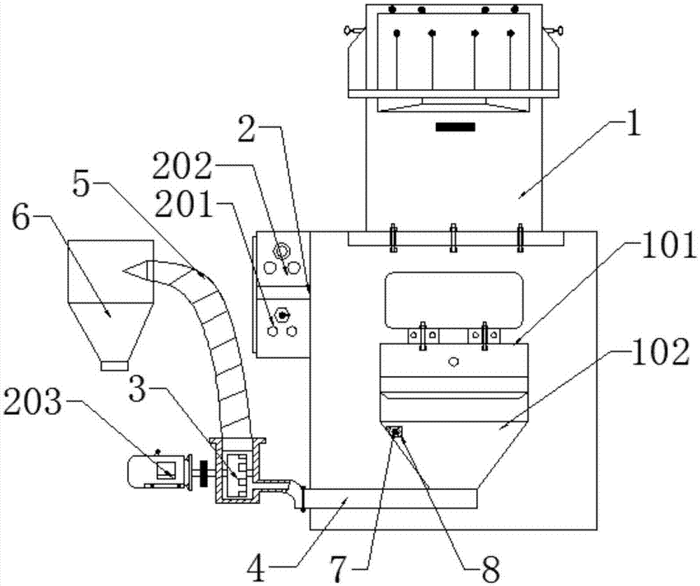 High-efficiency vertical crushing device