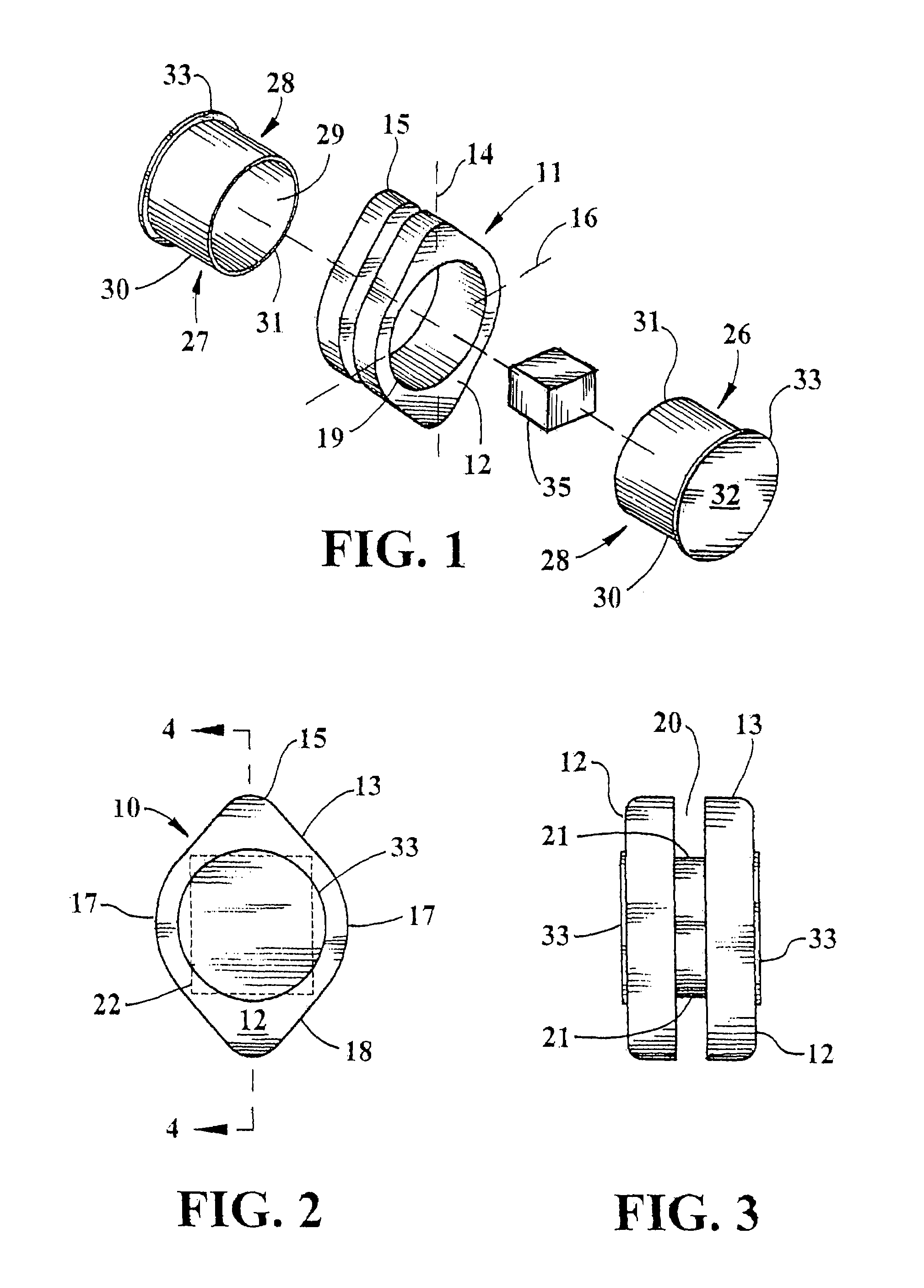 Vibration dampening device for a strung sports racquet