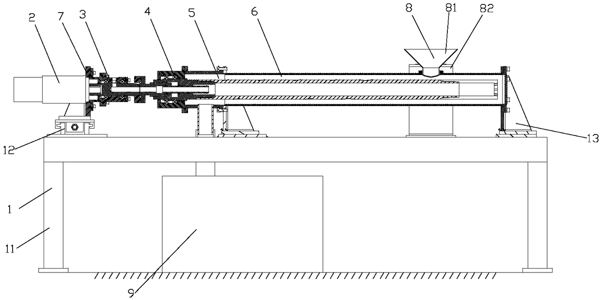 Slag discharge test device for spiral drill rod