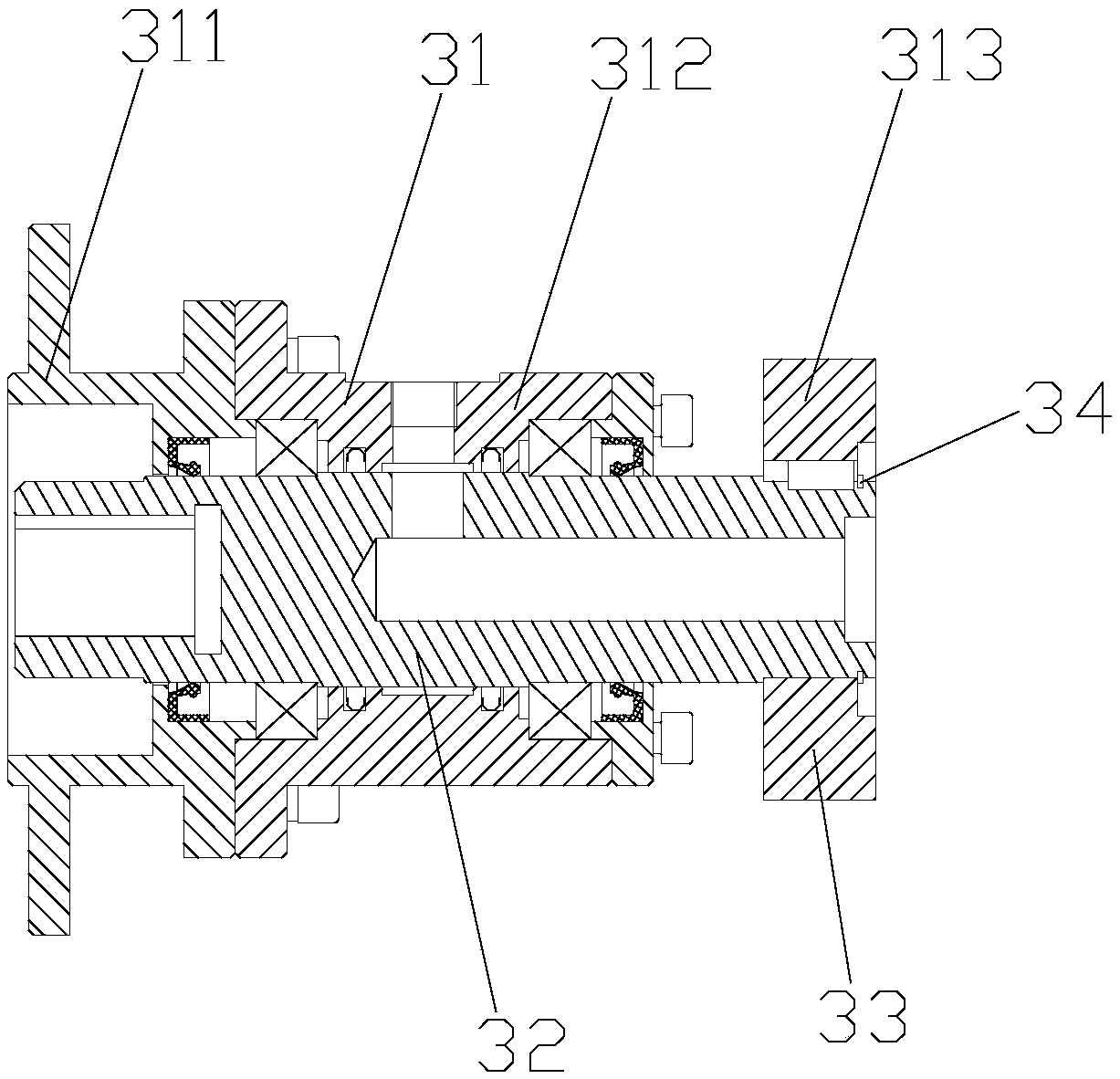 Slag discharge test device for spiral drill rod