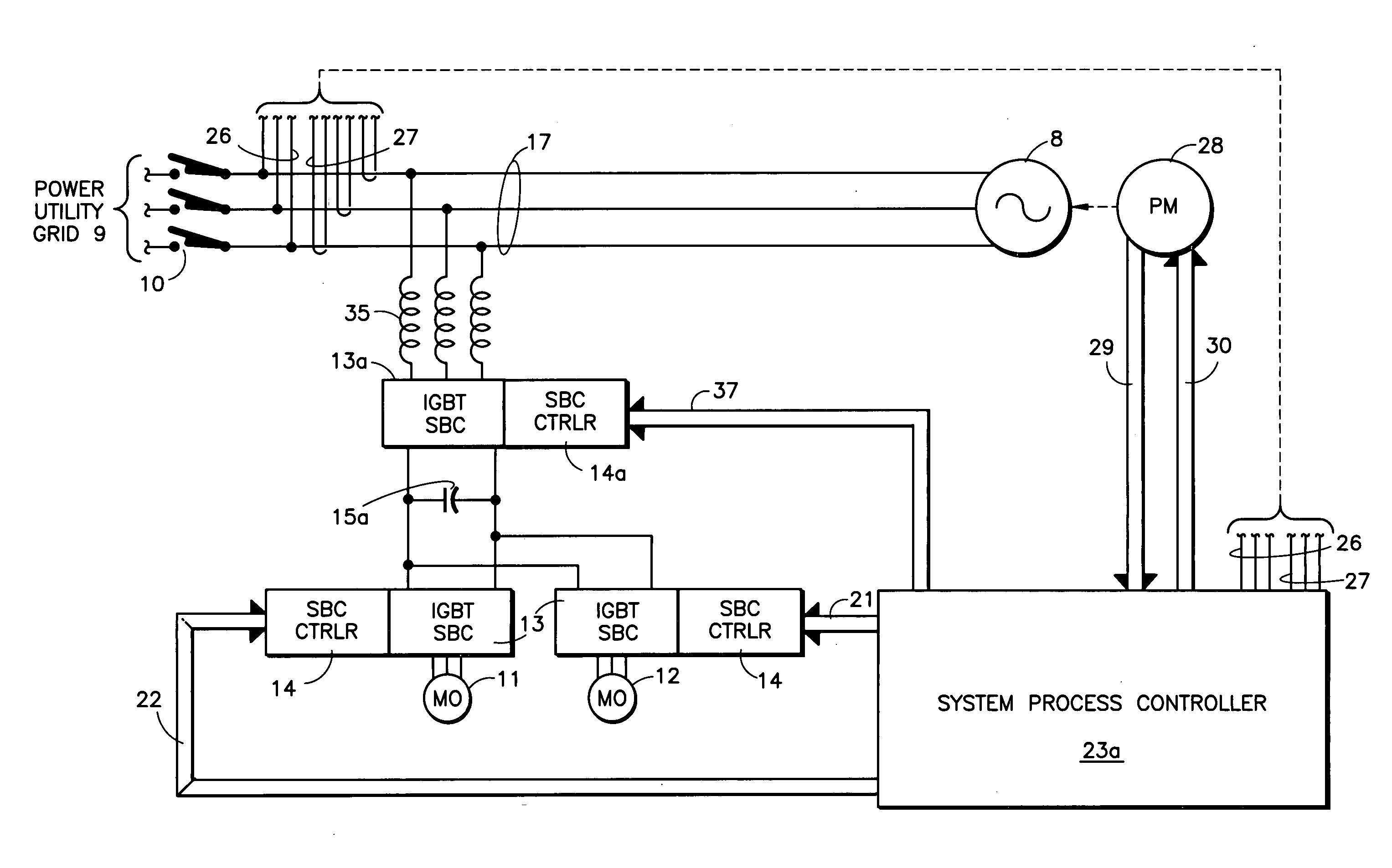 Quality power from induction generator feeding variable speed motors