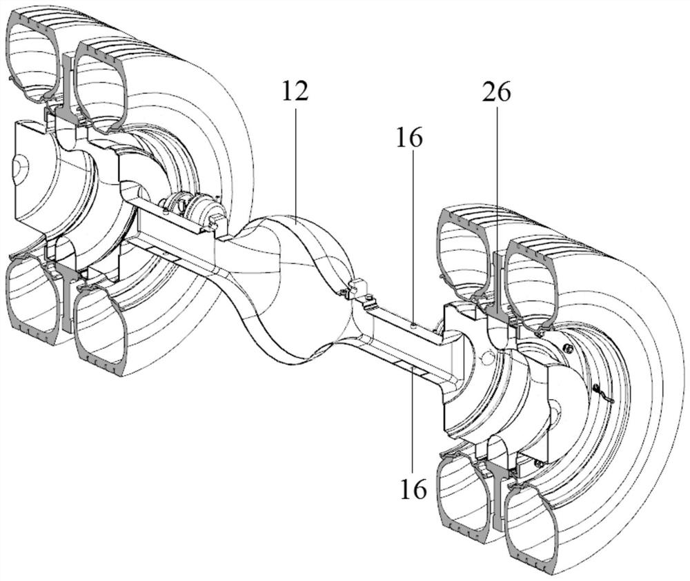 A single axle rubber wheel bogie