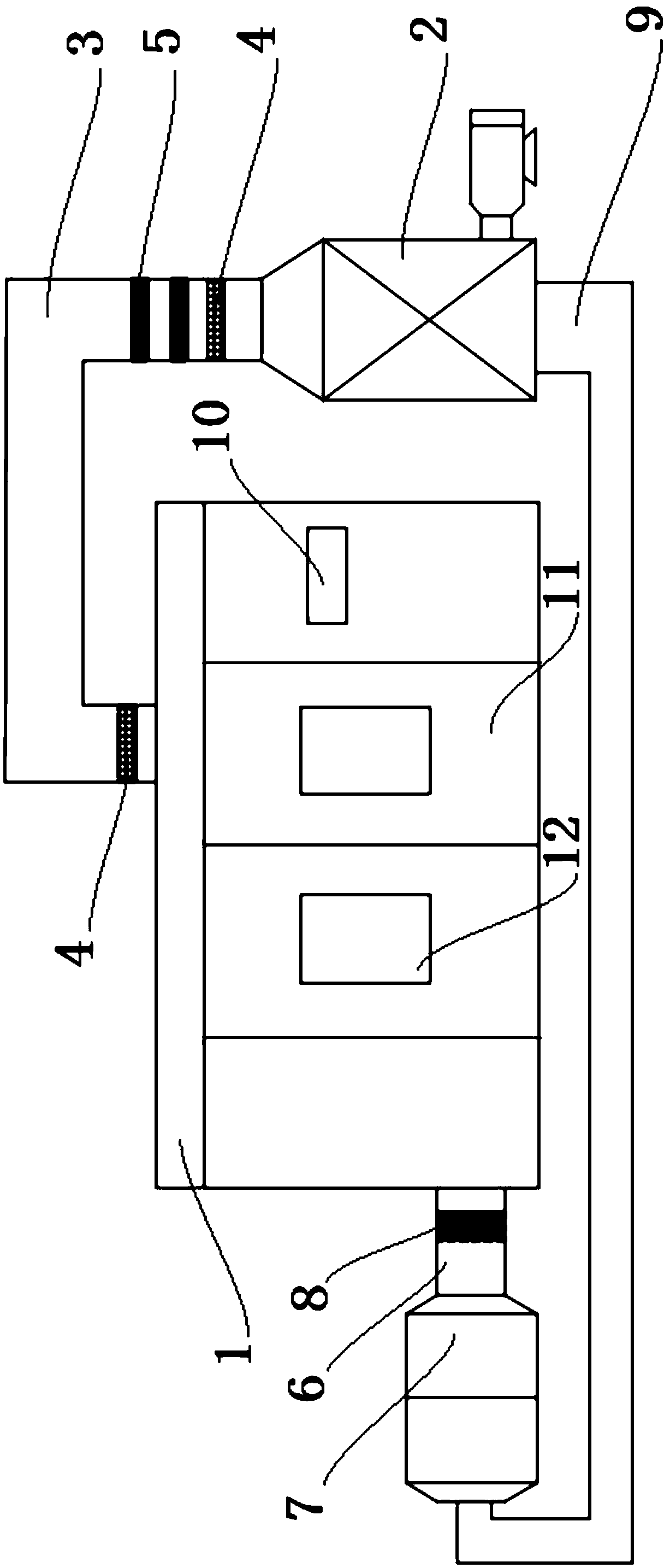 Heating device for drying painted parts