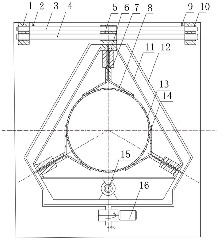 Variable-diameter thin-wall plastic inner container vacuum adsorption clamp