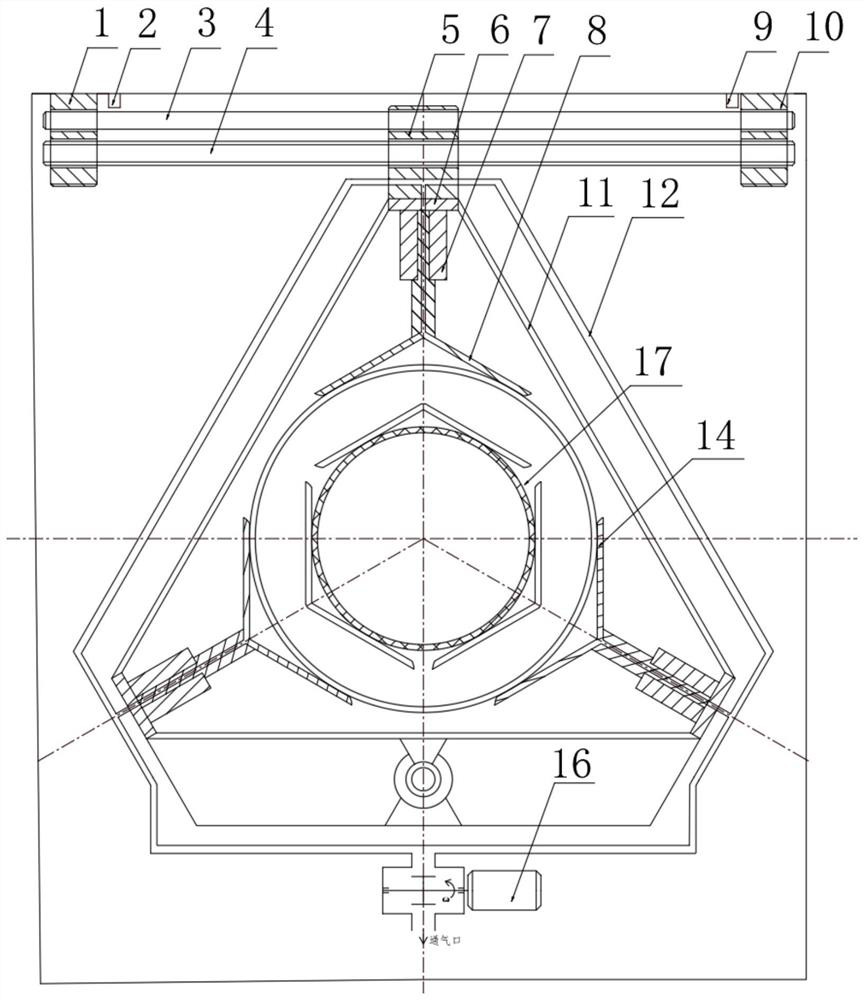 Variable-diameter thin-wall plastic inner container vacuum adsorption clamp