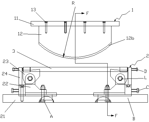 Stamping die structure for circumferential bolts and longitudinal bolts for rail transit