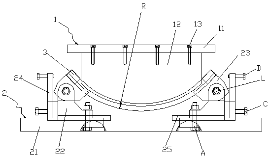 Stamping die structure for circumferential bolts and longitudinal bolts for rail transit