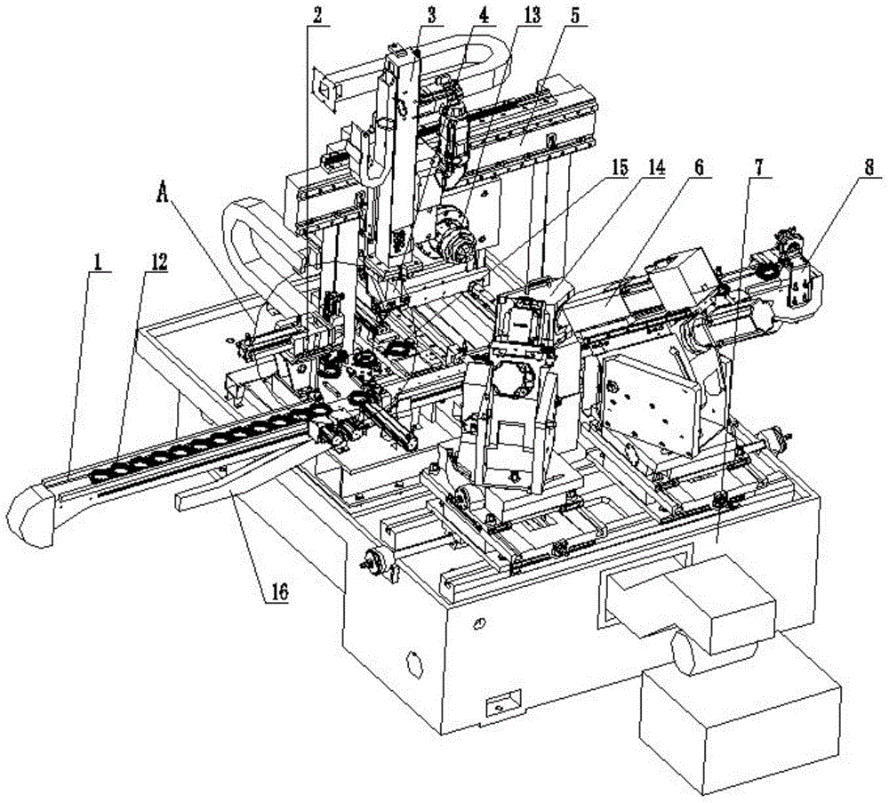 A continuous processing system for double-sided chamfering of automobile synchronizer gear sleeves