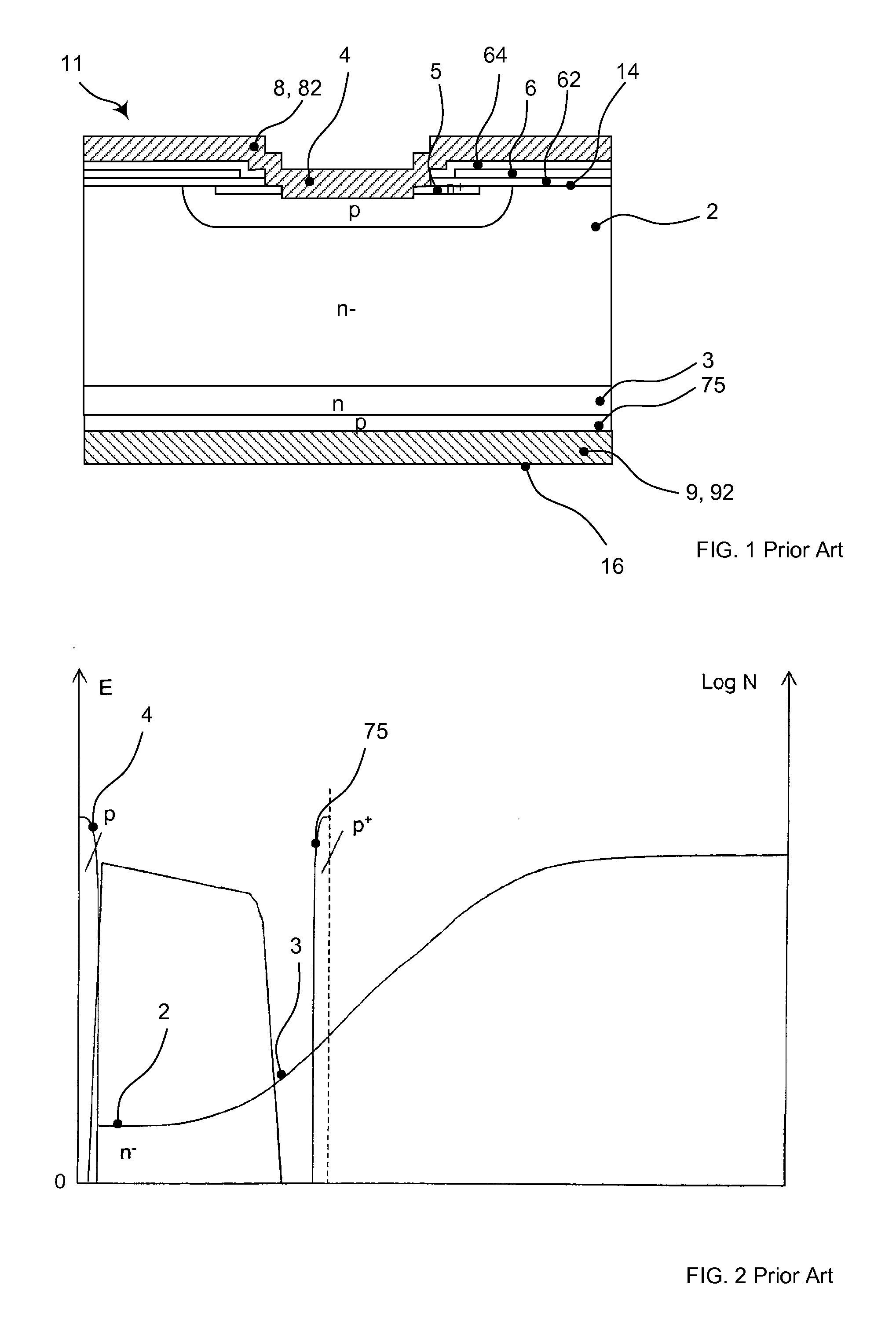 Bipolar punch-through semiconductor device and method for manufacturing such a semiconductor device