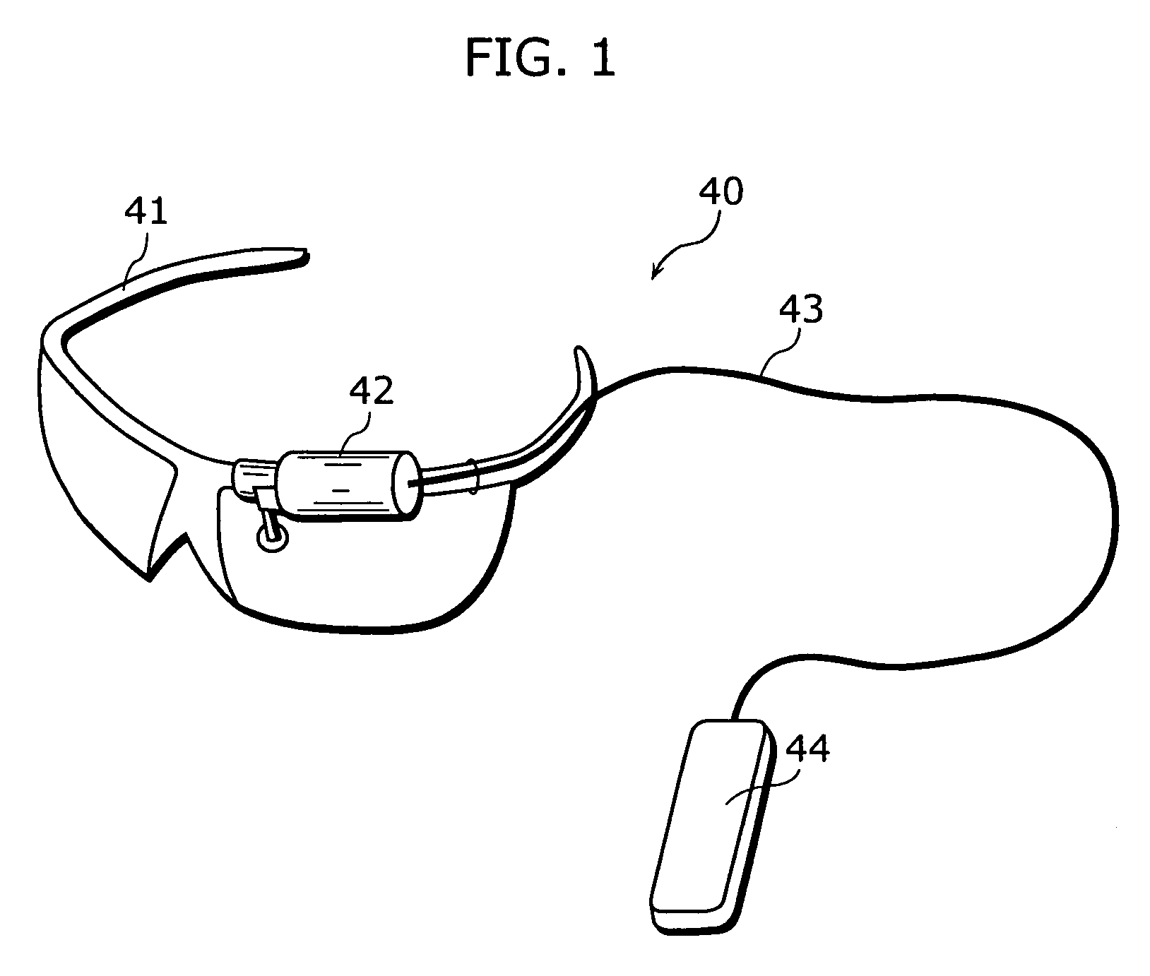 Display apparatus and method for hands free operation that selects a function when window is within field of view