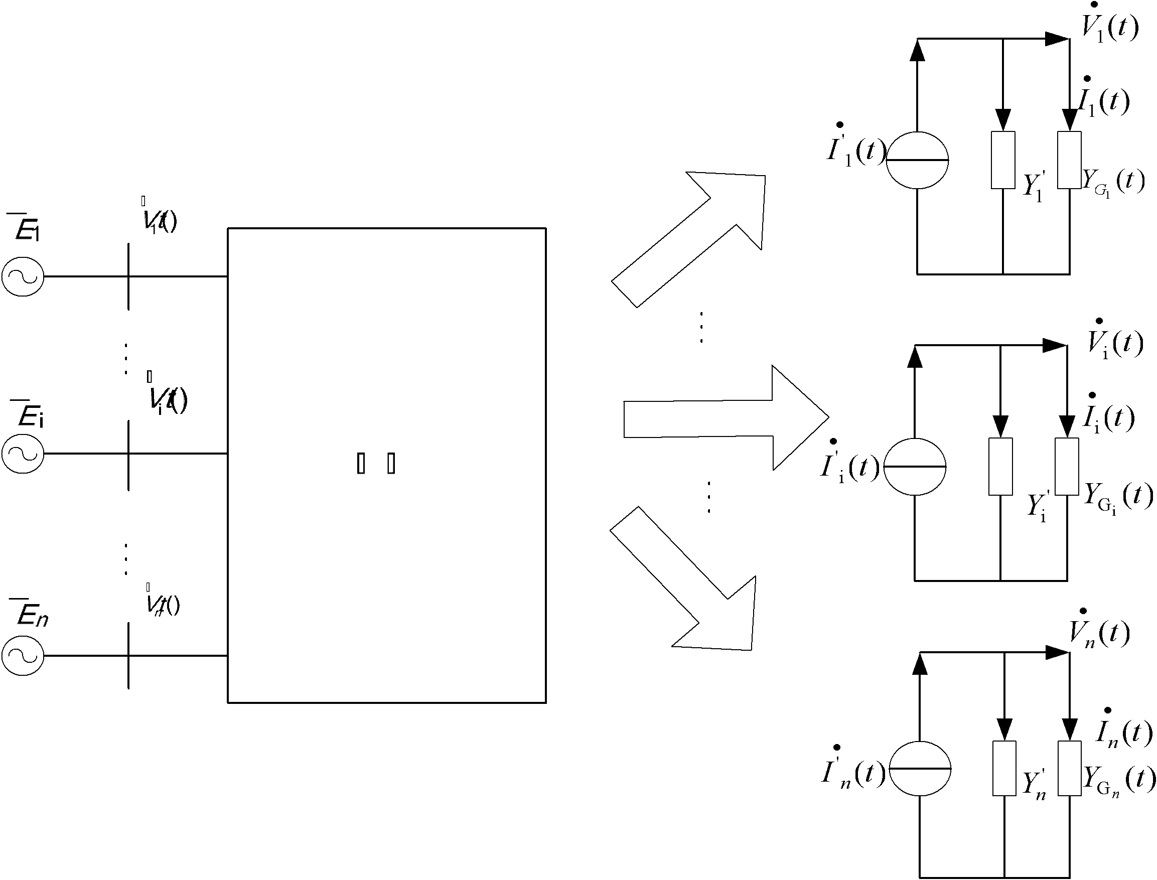 Projection method for generator node voltage during electric power system transient stability simulation process