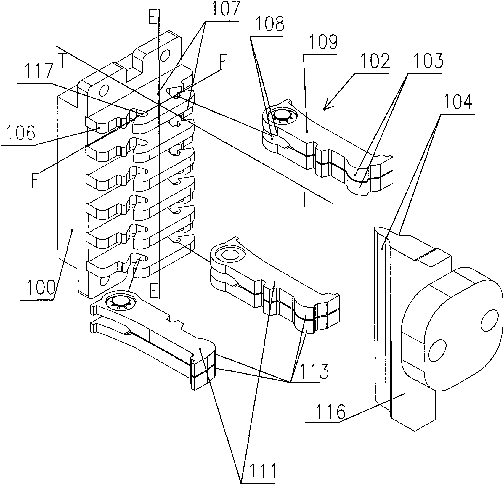 Electric connection mechanism used for plug-in circuit breaker