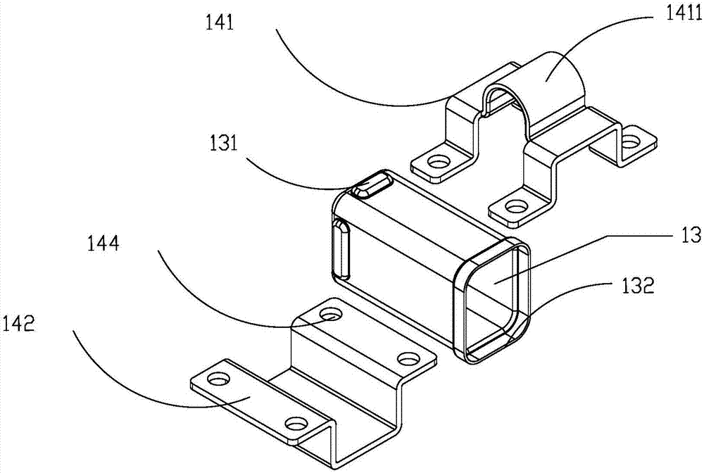 Lead fixing device and composite cross arm