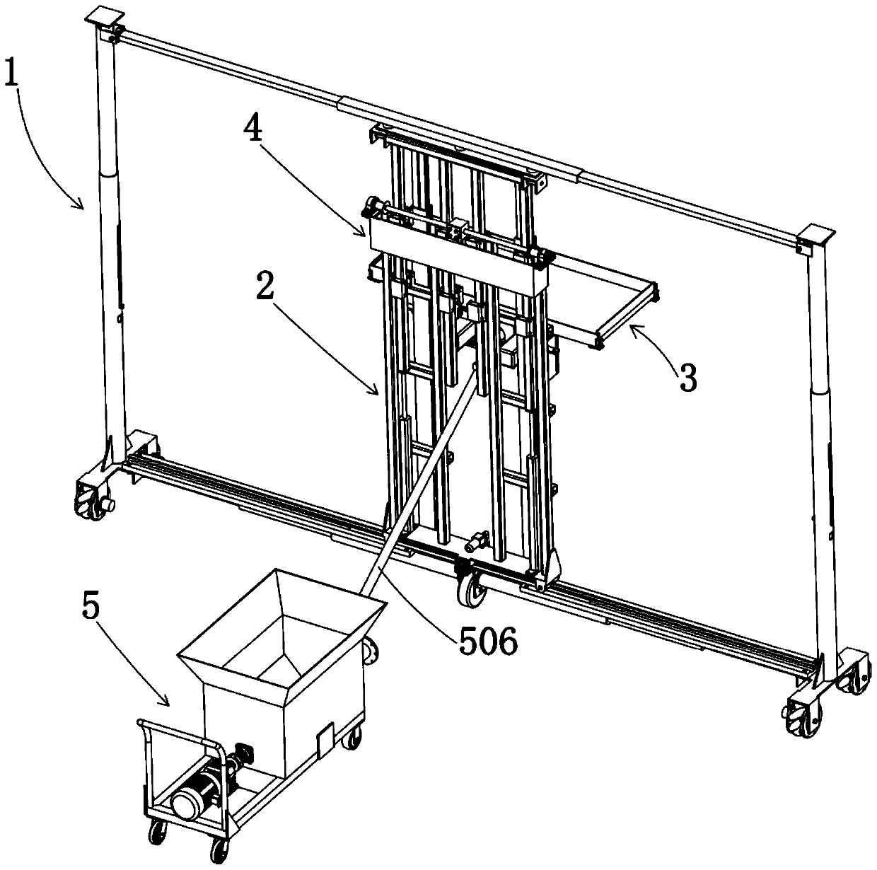 Automatic plastering robot for building