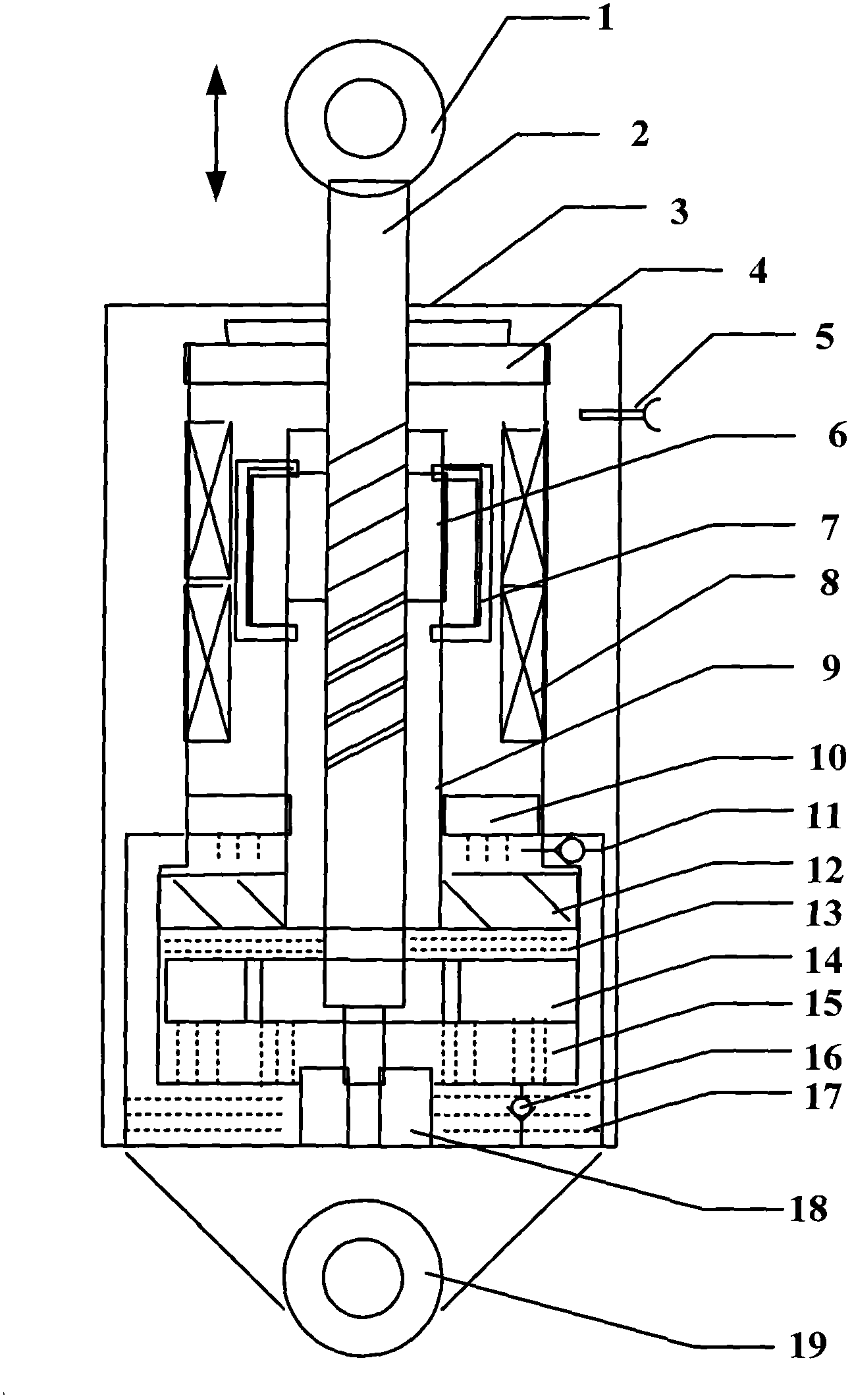 Generating device for recycling energy of suspended vibration absorber to charge new-energy-source automobile