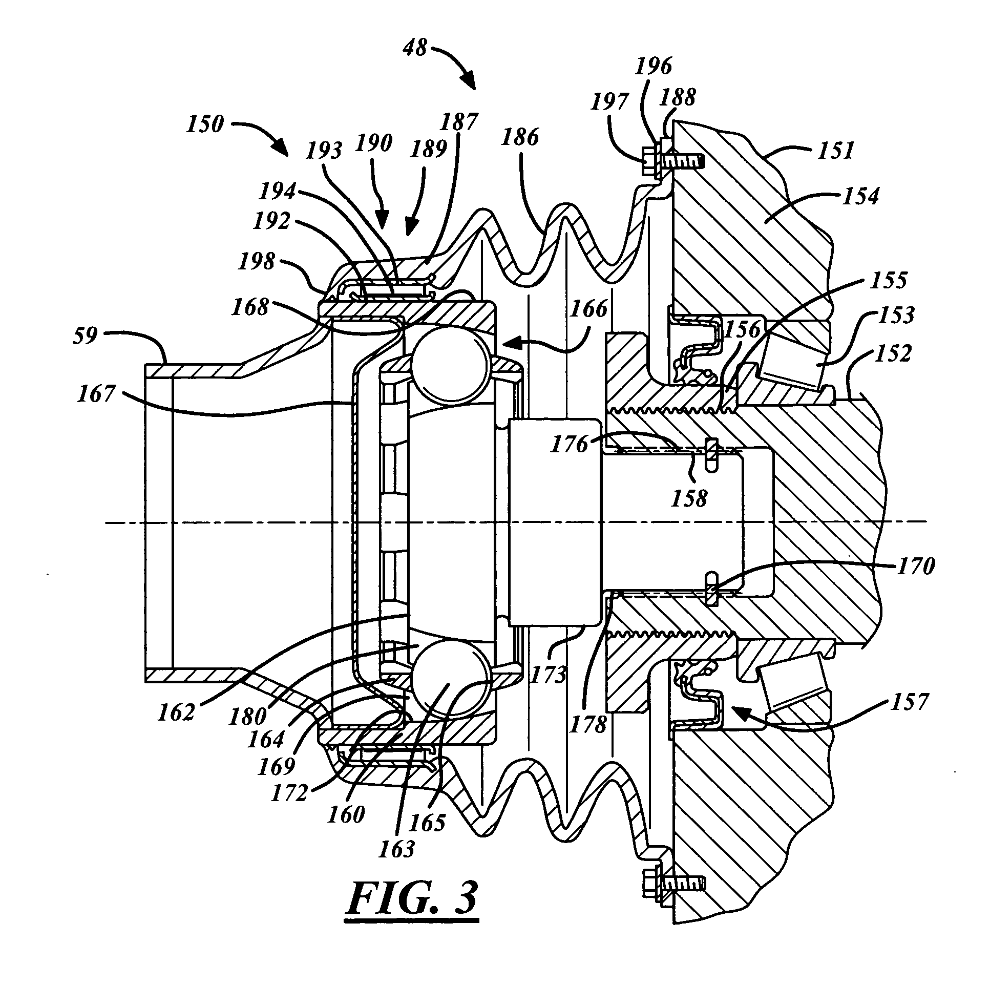 Direct torque flow constant velocity joint having a non-rotating boot