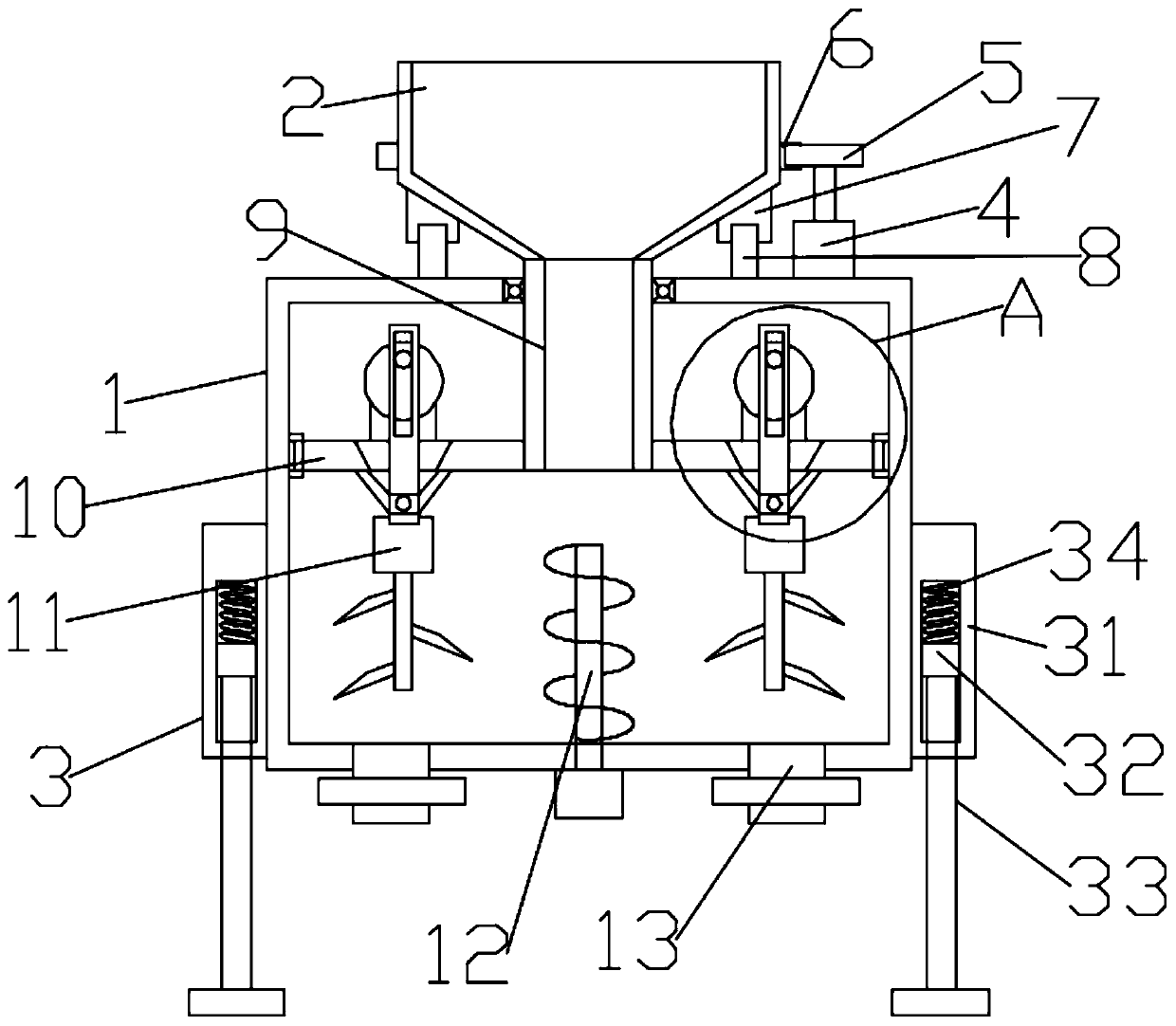 Smashing device for traditional Chinese medicine machining