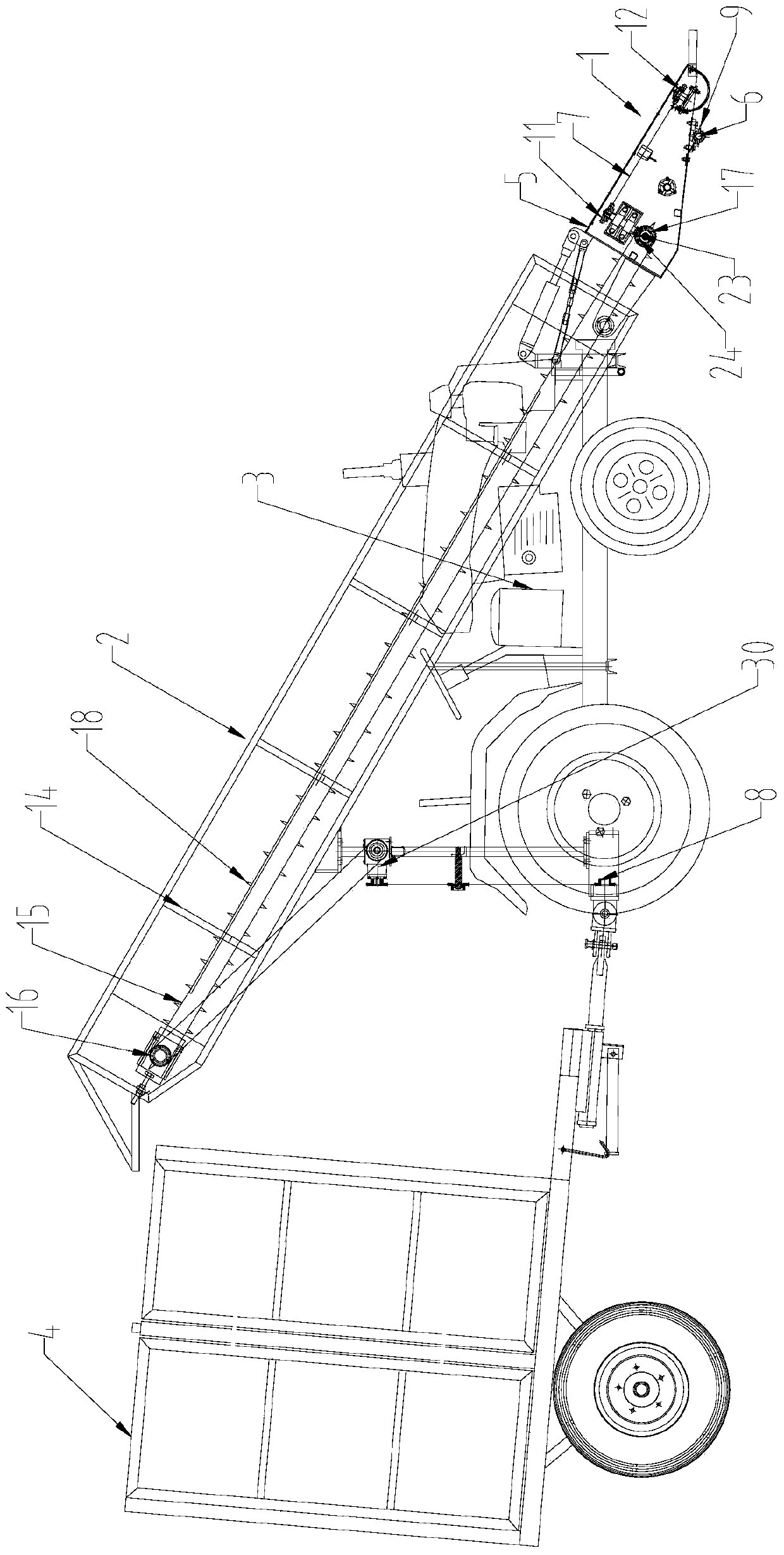 Straw bale picking device