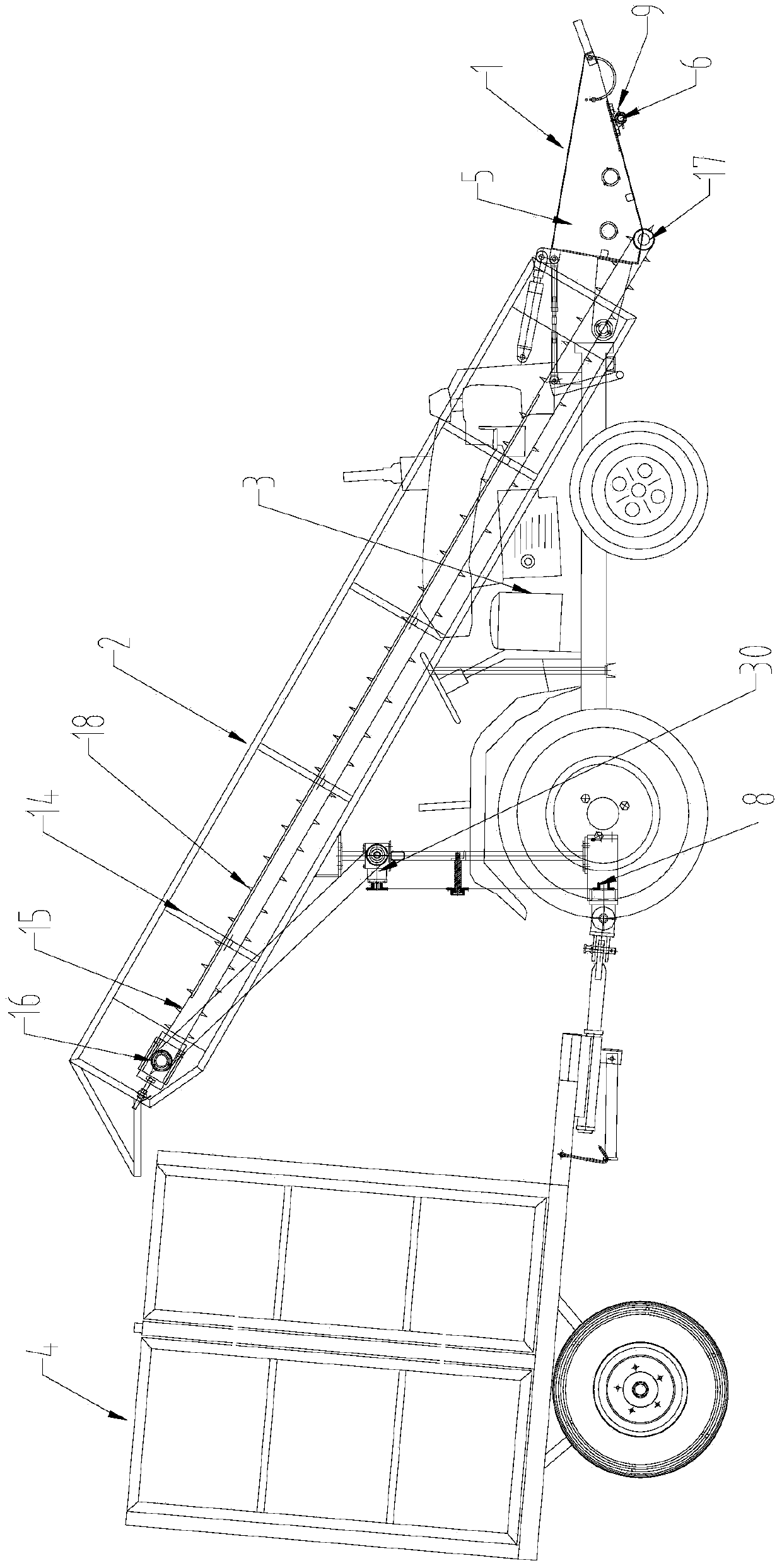 Straw bale picking device