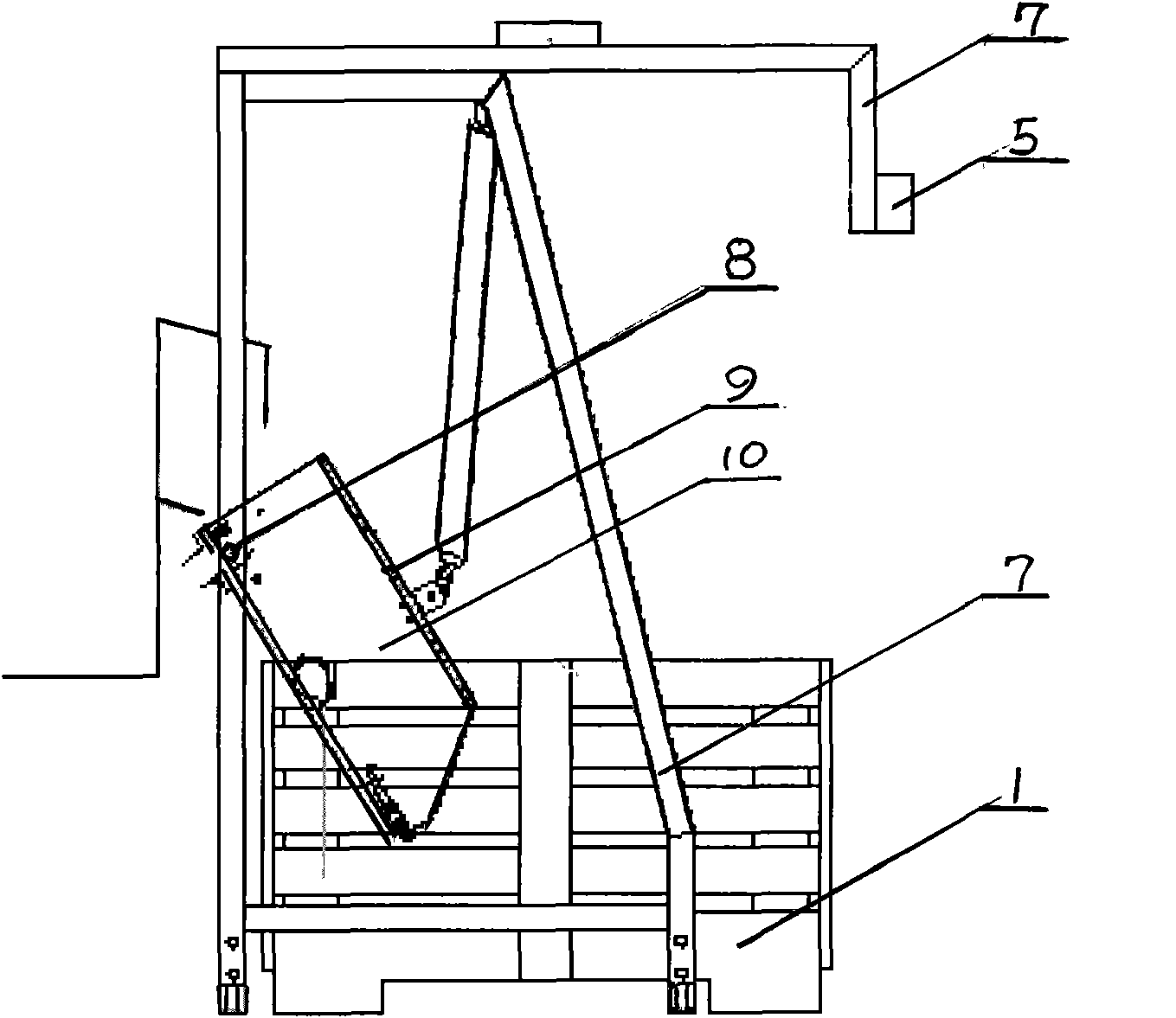 Gently and slowly loading and unloading device for sorted fruits