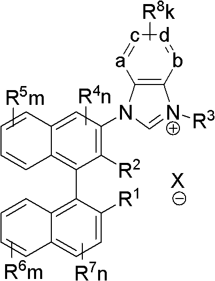 Axial chiral imidazole salt compound and preparation method thereof