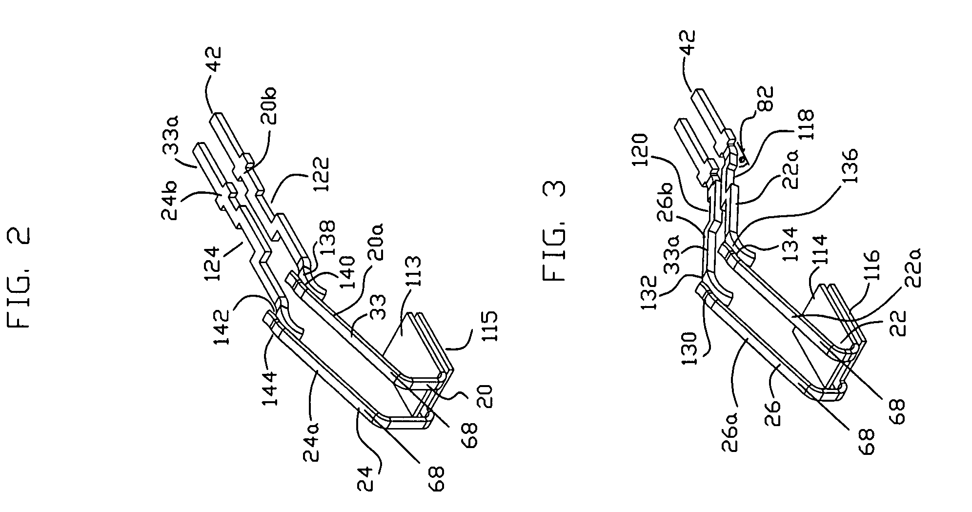 Modular insert and jack including bi-sectional lead frames