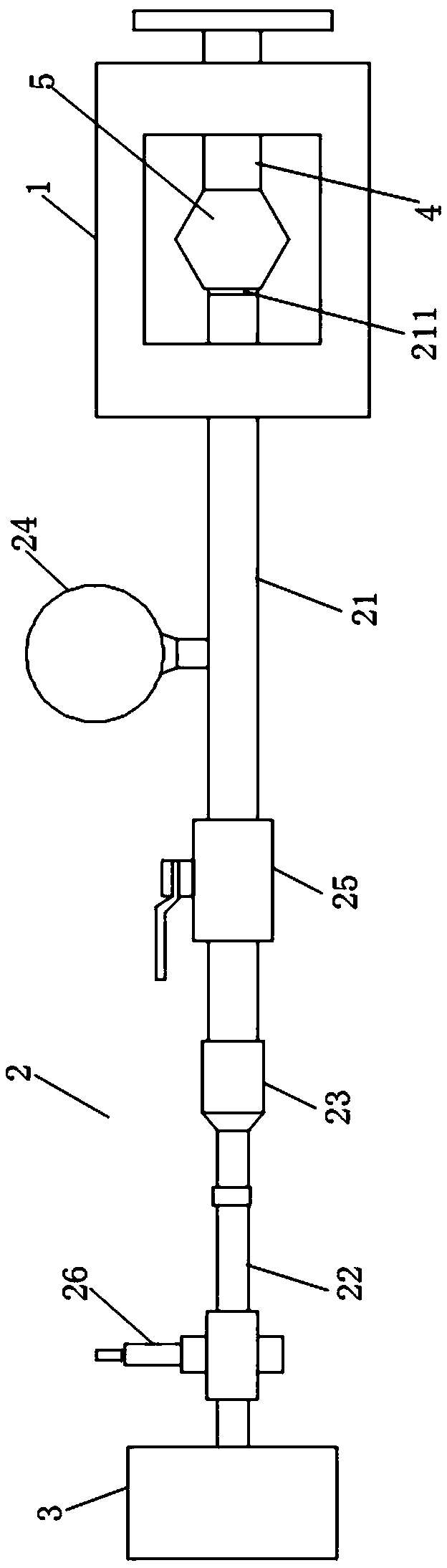 Safety blowdown and discharge tool of ball valve DN100 and below for natural gas pipeline