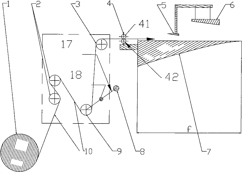 Feeding mechanism for feeding polytetrafluoroethylene membrane into chain clamping device