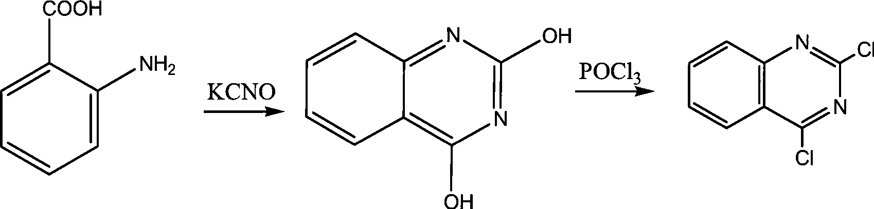 Preparation of 2,4-dichloroquinazoline