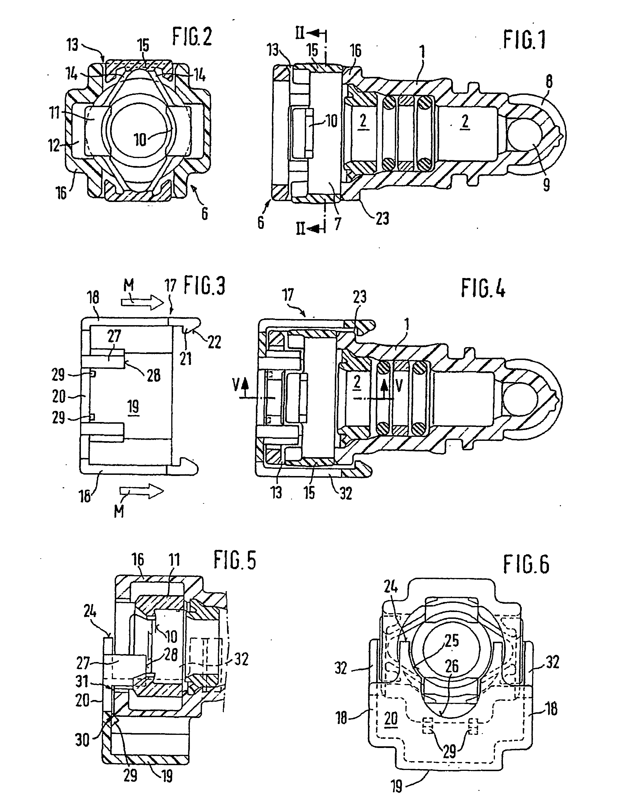 Datachable plug coupling provided with an additional locking element