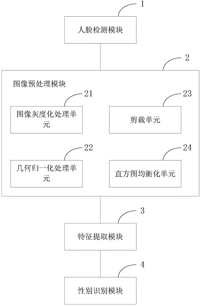 Gender identification method and system based on face image