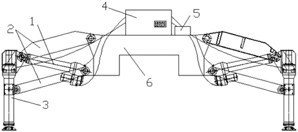 Four-link extended leveling control system